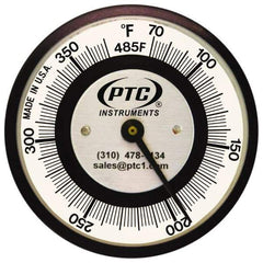 PTC Instruments - 70 to 370°F, 2 Inch Dial Diameter, Pipe Surface Clip On Thermometer - 2° Division Graduation - Best Tool & Supply