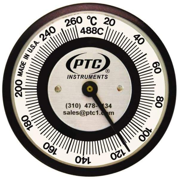 PTC Instruments - 20 to 260°C, 2 Inch Dial Diameter, Pipe Surface Spring Held Thermometer - 5° Division Graduation - Best Tool & Supply