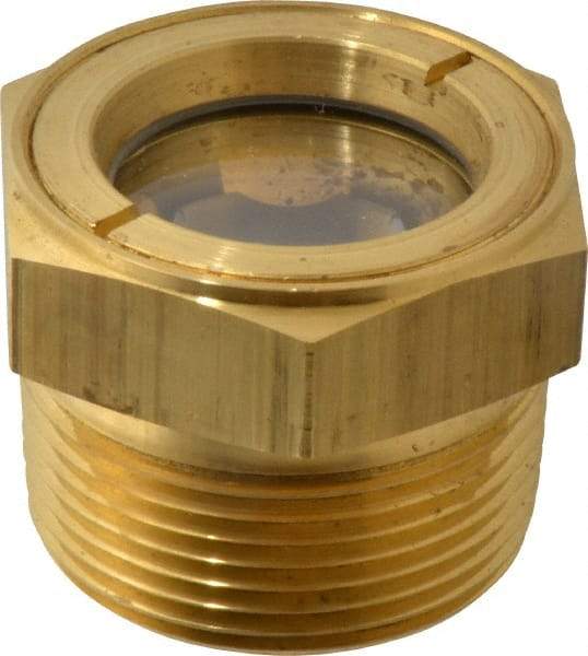 LDI Industries - 1-1/8" Sight Diam, 1-1/4" Thread, 1.44" OAL, Low Pressure Pipe Thread Lube Sight with Reflector Sight Glass & Flow Sight - 1-3/4" Head, 5 Max psi, 1-1/4 to 11-1/2 Thread - Best Tool & Supply