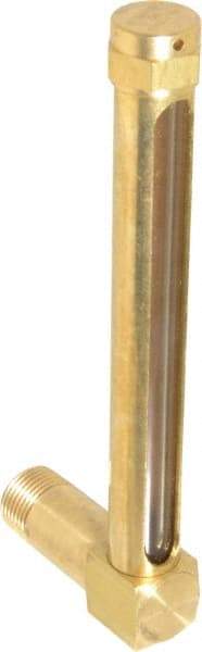 LDI Industries - 4-1/4 Inch Long Sight, 3/8 Inch Thread Size, Buna-N Seal Long Elbow, Vented Oil-Level Indicators and Gauge - 5-3/8 Inch Length to Center of Base - Best Tool & Supply