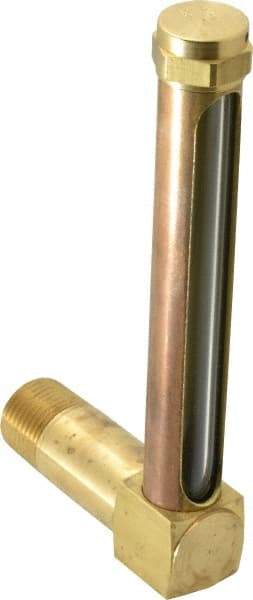 LDI Industries - 4-1/4 Inch Long Sight, 1/2 Inch Thread Size, Buna-N Seal Long Elbow, Vented Oil-Level Indicators and Gauge - 5-7/16 Inch Length to Center of Base - Best Tool & Supply