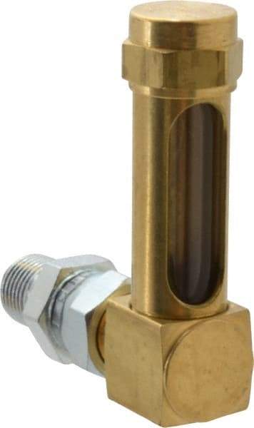 LDI Industries - 1-3/8 Inch Long Sight, 1/4 Inch Thread Size, Buna-N Seal Union Coupling, Vented Oil-Level Indicators and Gauge - 2-3/8 Inch Length to Center of Base - Best Tool & Supply