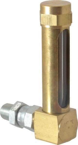 LDI Industries - 1-7/8 Inch Long Sight, 1/8 Inch Thread Size, Buna-N Seal Union Coupling, Vented Oil-Level Indicators and Gauge - 2-7/8 Inch Length to Center of Base - Best Tool & Supply