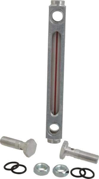 LDI Industries - 1/2-20 Thread, 4-1/2 Inch Sight Length, Closed Circuit Liquid Level Sight Gauge - 6 Inch Length to Center of Base, 7-5/8 Inch Overall Length, Buna-N Seal - Best Tool & Supply