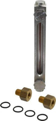 LDI Industries - 1/4-18 Thread, 4-1/2 Inch Sight Length, 290 Max psi, Closed Circuit Liquid Level Sight Gauge with Pipe Adapter - 6 Inch Length to Center of Base, 7-5/8 Inch Overall Length, Buna-N Seal - Best Tool & Supply