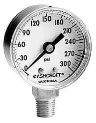 Ashcroft - 2" Dial, 1/4 Thread, 0-1,500 Scale Range, Pressure Gauge - Best Tool & Supply