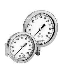 Ashcroft - 2-1/2" Dial, 1/4 Thread, 0-1,000 Scale Range, Pressure Gauge - Lower Connection Mount, Accurate to 1% of Scale - Best Tool & Supply