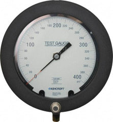 Ashcroft - 6" Dial, 1/4 Thread, 0-400 Scale Range, Pressure Gauge - Lower Connection Mount, Accurate to 0.25% of Scale - Best Tool & Supply