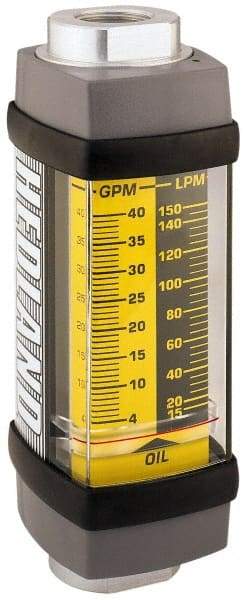 Hedland - 1-1/4" SAE Port Oil & Petroleum-Based Liquid Flowmeter - 3000 Max psi, 5 to 50 GPM, Anodized Aluminum - Best Tool & Supply