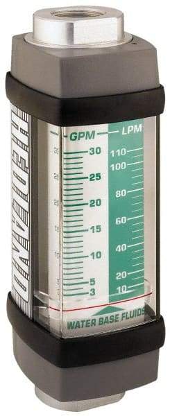 Hedland - 1-1/4" NPTW Port Water-Based Liquid Flowmeter - 3000 Max psi, 10 to 150 GPM, Anodized Aluminum - Best Tool & Supply