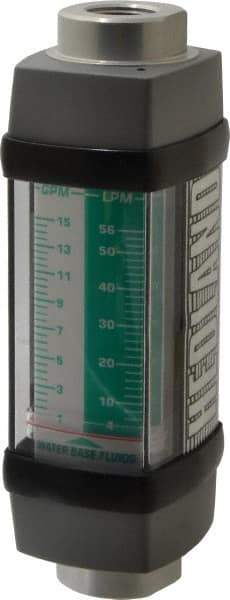 Hedland - 1/2" NPTF Port Water-Based Liquid Flowmeter - 3000 Max psi, 1 to 15 GPM, Anodized Aluminum - Best Tool & Supply