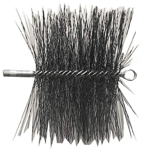 Schaefer Brush - 8" Square, Dense Steel Wire Chimney Brush - 1/4" NPSM Male Connection - Best Tool & Supply