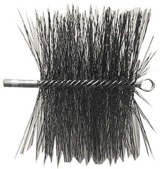 Schaefer Brush - 8" Square, Dense Steel Wire Chimney Brush - 1/4" NPSM Male Connection - Best Tool & Supply