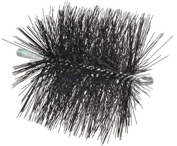 Schaefer Brush - 6", Square, Tempered Steel Wire Chimney Brush - 1/4" NPSM Male Connection - Best Tool & Supply