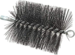 Schaefer Brush - 5" Diam Round, Tempered Steel Wire Chimney Brush - 1/4" NPSM Male Connection - Best Tool & Supply