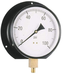 Value Collection - 6" Dial, 1/4 Thread, 0-15 Scale Range, Pressure Gauge - Lower Connection, Rear Flange Connection Mount, Accurate to 3-2-3% of Scale - Best Tool & Supply