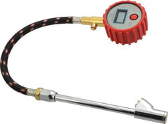 Value Collection - 0 to 100 psi Digital Tire Pressure Gauge - CR2032 Lithium Battery, 9' Hose Length, 0.5 psi Resolution - Best Tool & Supply