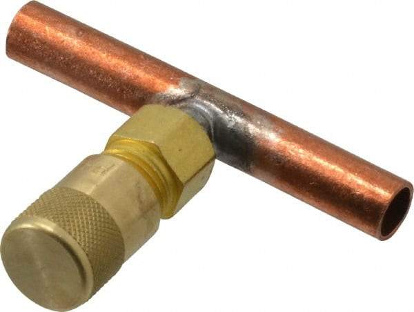 Parker - 500 Max psi, 1/4 Tube OD, Solder Tee Access Valve - Brass - Best Tool & Supply