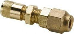 Parker - 500 Max psi, 1/4 Tube OD, Bulkhead Union Access Valve - Brass - Best Tool & Supply