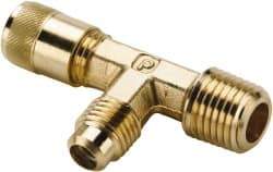 Parker - 1/8-27 Male Pipe, 500 Max psi, 1/4" Tube OD, Forged Male Run Tee Access Valve - Brass - Best Tool & Supply