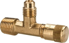 Parker - 1/4-18 Male Pipe, 500 Max psi, 5/16" Tube OD, Forged Male Run Tee Access Valve - Brass - Best Tool & Supply