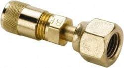 Parker - 500 Max psi, 1/4 Tube OD, Flare Swivel Nut Connector Access Valve - Brass - Best Tool & Supply