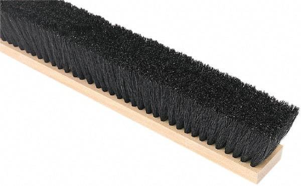 Harper Brush - 24" Medium Duty Tampico Push Broom - 3" Bristle Length, Wood Block, Threaded Handle Connection, Handle Sold Separately - Best Tool & Supply