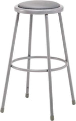 NPS - 30 Inch High, Stationary Fixed Height Stool - 16-1/2 Inch Deep x 16-1/2 Inch Wide, Vinyl Seat, Grey - Best Tool & Supply