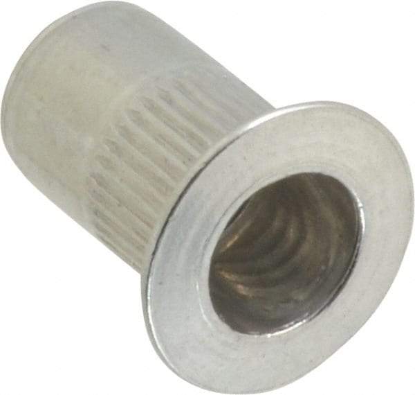 RivetKing - #8-32, 0.02 to 0.08" Grip, 17/64" Drill, Aluminum Standard Rivet Nut - Uncoated, Countersunk Head - Best Tool & Supply