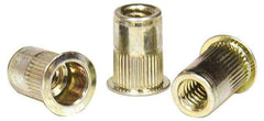 RivetKing - #8-32, 0.02 to 0.08" Grip, Steel Standard Rivet Nut - Zinc Yellow Dichromate Finish, Countersunk Head - Best Tool & Supply