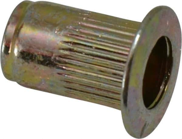 RivetKing - #6-32, 0.02 to 0.08" Grip, Steel Standard Rivet Nut - Zinc Yellow Dichromate Finish, Countersunk Head - Best Tool & Supply