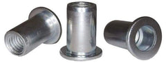 RivetKing - #10-32, 0.13 to 0.18" Grip, 1/4" Drill, Aluminum Standard Rivet Nut - Uncoated, Round Head - Best Tool & Supply