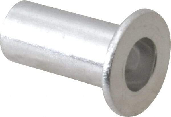 RivetKing - #10-32, 0.01 to 0.08" Grip, 1/4" Drill, Aluminum Standard Rivet Nut - Uncoated, Round Head - Best Tool & Supply