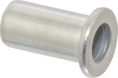 RivetKing - 1/4-20, 0.02 to 0.08" Grip, Aluminum Standard Rivet Nut - Uncoated, Drill Size Letter Q, Round Head - Best Tool & Supply