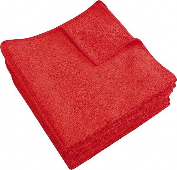 PRO-SOURCE - Dry Microfiber Wipes - Packet, 16" x 16" Sheet Size, Red - Best Tool & Supply