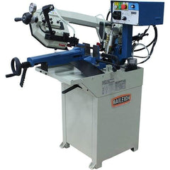 Baileigh - 8.26 x 6.69" Max Capacity, Manual Geared Head Horizontal Bandsaw - 66 to 280 SFPM Blade Speed, 110 Volts, 0 to 60°, 1 hp, 1 Phase - Best Tool & Supply