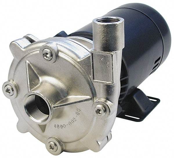 Pentair - ODP Motor, 208-230/460 Volt, 3 Phase, 1/2 HP, Stainless Steel Straight Pump - 1-1/4 Inch Inlet, 1 Inch Outlet, 82 Max Head psi, Stainless Steel Impeller, Viton Seal, 82 Ft. Shut Off - Best Tool & Supply