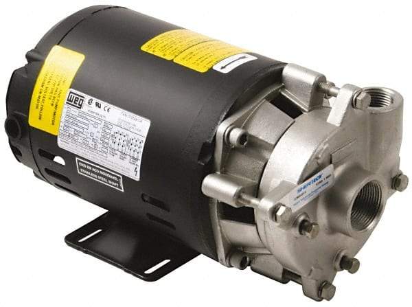 Pentair - ODP Motor, 208-230/460 Volt, 3 Phase, 1/2 HP, Stainless Steel Straight Pump - 1-1/4 Inch Inlet, 1 Inch Outlet, 42 Max Head psi, Stainless Steel Impeller, Viton Seal, 42 Ft. Shut Off - Best Tool & Supply