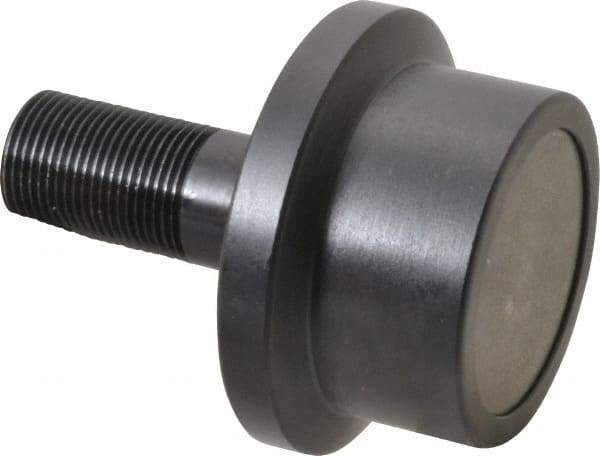 Accurate Bushing - 2-1/2" Roller Diam x 1-11/16" Width, 1" Stud Diam x 2-1/4" Length, Flanged Load Roller - Steel, 1-1/2" Thread Length, 1-14 Thread, 5,120 Lb Dynamic Cap, 3,120 Lb Static Cap - Best Tool & Supply