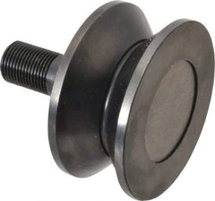 Accurate Bushing - 3-1/2" Roller Diam x 1-11/16" Width, 7/8" Stud Diam x 2" Length, V Guide Roller - Steel, 1-1/8" Thread Length, 7/8-14 Thread, 3,490 Lb Dynamic Cap, 2,000 Lb Static Cap - Best Tool & Supply