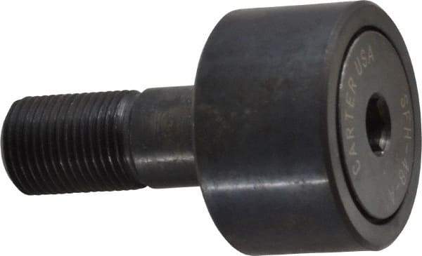 Made in USA - 1-1/2" Roller Diam x 7/8" Width, 5/8" Stud Diam x 1-1/2" Length, Stud Cam Follower - Steel, 3/4" Thread Length, 5/8-18 Thread, 3,872 Lb Dynamic Cap - Best Tool & Supply