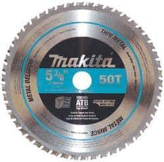 Makita - 5-3/8" Diam, 5/8" Arbor Hole Diam, 50 Tooth Wet & Dry Cut Saw Blade - Carbide-Tipped, General Purpose Action, Standard Round Arbor - Best Tool & Supply