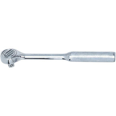 Made in USA - Ratchets; Tool Type: Ratchet ; Drive Size (Inch): 1/2 ; Head Shape: Round ; Head Features: Knurled ; Finish/Coating: Chrome ; Overall Length (Inch): 10-1/4 - Exact Industrial Supply