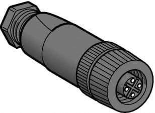 Telemecanique Sensors - 3 Amp, M12 4 Pin Female Straight Field Attachable Connector Sensor and Receptacle - 125 VAC, 150 VDC, IP67 Ingress Rating - Best Tool & Supply