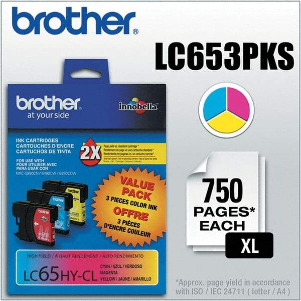 Brother - Cyan, Magenta & Yellow Ink Cartridge - Use with Brother MFC-5890CN, 5895CW, 6490CW, 6890CDW - Best Tool & Supply