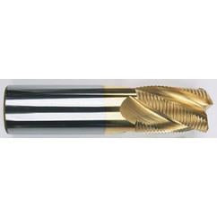 3/8" Dia. - 2-1/2" OAL - Chip Breaker-Solid CBD - TiN-Single End Roughing End Mill - 4 FL - Best Tool & Supply