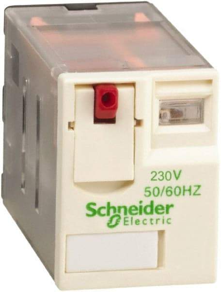 Schneider Electric - 2,500 VA Power Rating, Electromechanical Plug-in General Purpose Relay - 10 Amp at 250/277 VAC & 28/30 VDC, 5 at 250 VAC & 28 VDC, 3CO, 230 VAC at 50/60 Hz - Best Tool & Supply