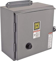 Square D - 208 Coil VAC at 60 Hz, 27 Amp, NEMA Size 1, Reversible Enclosed Enclosure NEMA Motor Starter - 3 Phase hp: 10 at 460 VAC, 10 at 575 VAC, 7-1/2 at 200 VAC, 7-1/2 at 230 VAC, 12 Enclosure Rating - Best Tool & Supply