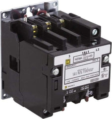 Square D - 2 Pole, 220 Coil VAC at 50 Hz, 240 Coil VAC at 60 Hz, 9 Amp NEMA Contactor - Open Enclosure, 50 Hz at 220 VAC and 60 Hz at 240 VAC - Best Tool & Supply