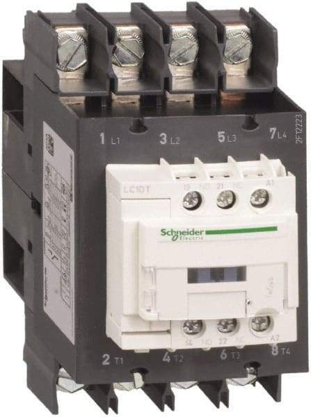 Schneider Electric - 4 Pole, 24 Coil VDC, 80 Amp at 440 VAC, Nonreversible IEC Contactor - Bureau Veritas, CCC, CSA, CSA C22.2 No. 14, DNV, EN/IEC 60947-4-1, EN/IEC 60947-5-1, GL, GOST, LROS, RINA, UL 508, UL Listed - Best Tool & Supply